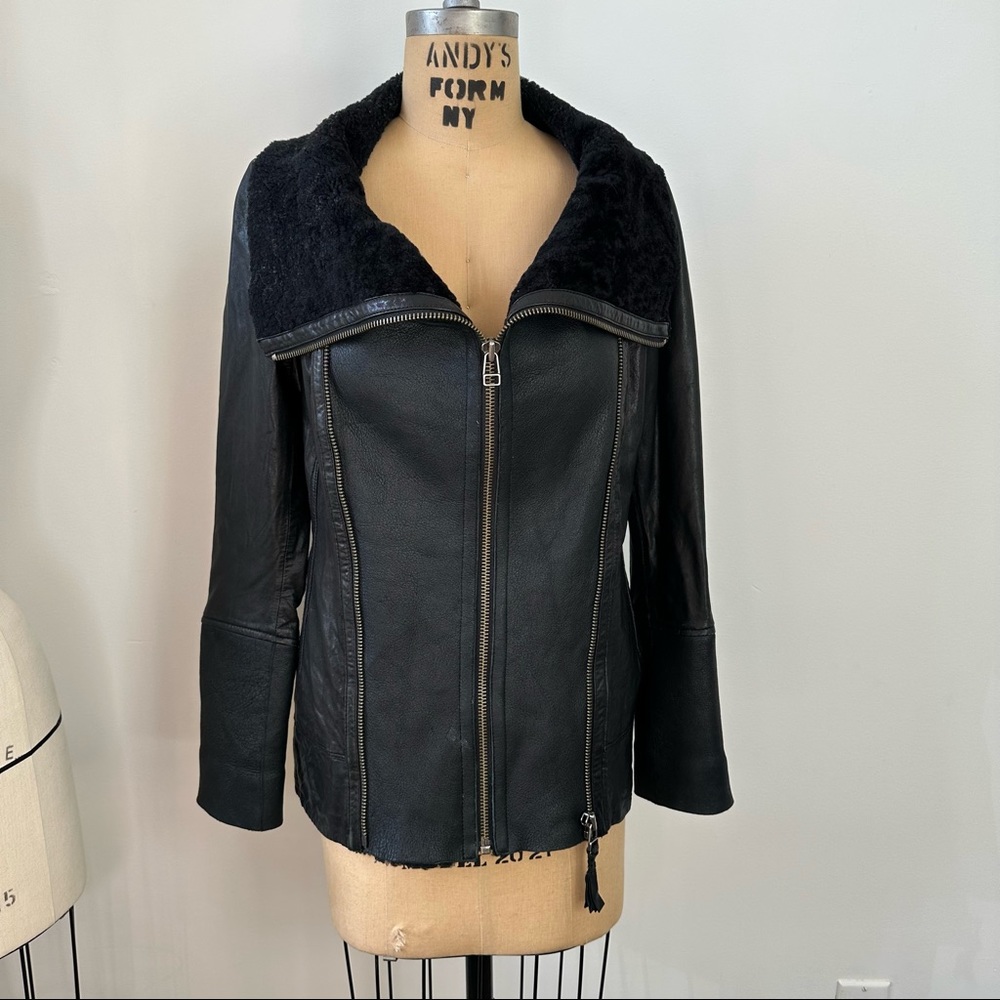 Mackage Black Leather Jacket - Picture 3 of 4